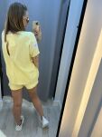 BY O LA LA! PUDEŁKOWY T-SHIRT Z PĘKNIĘCIEM ŻÓŁTY - 5