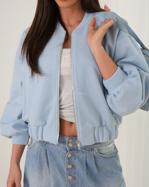 BY O LA LA! BLUZA BOMBER BŁĘKIT