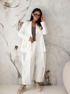 BY O LA LA...! MARYNARKA TRZY RÓŻE OFF WHITE