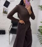 LA MILLA BODY Z GOLFEM HAFTOWANE LOGO CZEKOLADA - 4