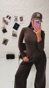 LA MILLA BODY Z GOLFEM HAFTOWANE LOGO CZEKOLADA