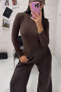 LA MILLA BODY Z GOLFEM HAFTOWANE LOGO CZEKOLADA