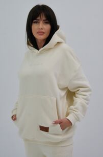 NATURAL SIDE BLUZA KANGURKA Z KAPTUREM ŚMIETANA