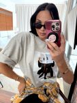 LA MILLA BLUZKA T-SHIRT GAZETA SZARY - 2