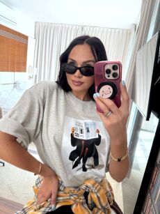 LA MILLA BLUZKA T-SHIRT GAZETA SZARY