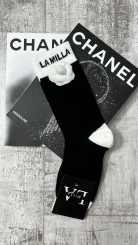 LA MILLA SKARPETY Z RÓŻĄ CZARNE Z LOGO