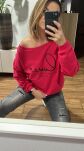 BY O LA LA! DRESOWA BLUZA LOVE MAGENTA - 6