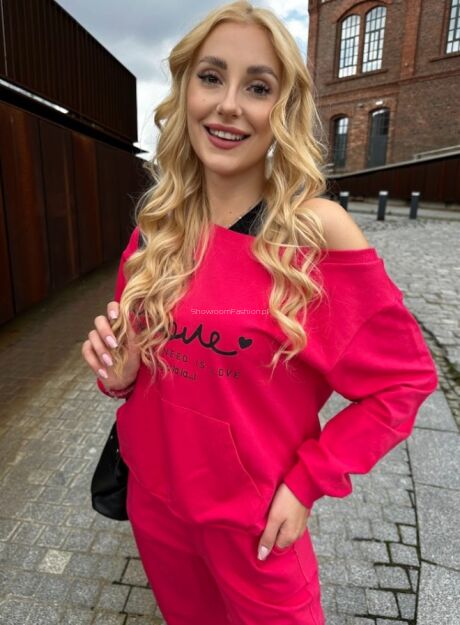 BY O LA LA! DRESOWA BLUZA LOVE MAGENTA