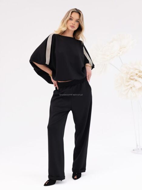 BY O LA LA...! DRES KOMPLET Z LAMPASAMI ESTER CZARNY