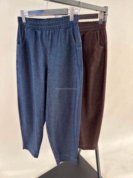 BY O LA LA! SPODNIE BALLOON A'LA JEANS GRANAT (NAVY)