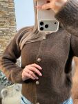 ROYAL CLUB SWETER KARDIGAN ALPAKA ESPRESSO (CZEKOLADA) - 4