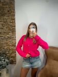 ROYAL CLUB SWETER KARDIGAN ALPAKA FUKSJA/CANDY PINK - 3