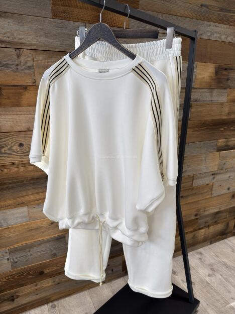 BY O LA LA...! DRES KOMPLET Z LAMPASAMI ESTER OFF WHITE