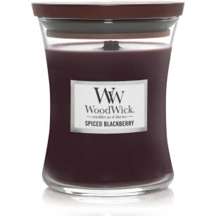 Spiced Blackberry -  WoodWick -  średnia świeca zapachowa z drewnianym knotem