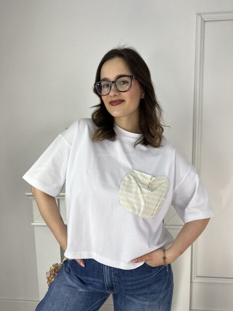 BY O LA LA! BLUZKA T-SHIRT MARINA BIEL/ANANAS