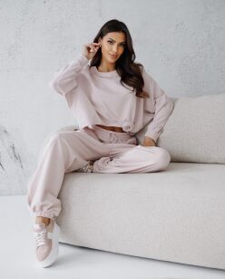 BY O LA LA! ASYMETRYCZNA BLUZA OVERSIZE RÓŻA PUDROWY RÓŻ