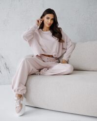 BY O LA LA! ASYMETRYCZNA BLUZA OVERSIZE RÓŻA PUDROWY RÓŻ