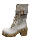 BY O LA LA...! BUTY BOTKI SKÓRZANE ZAMSZ KLAMRA GOŁĘBIE - 8