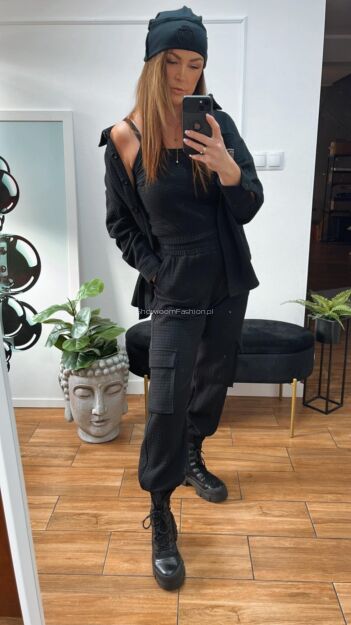 BY O LA LA...! 3-CZĘŚCIOWY KOMPLET WAFEL CZARNY