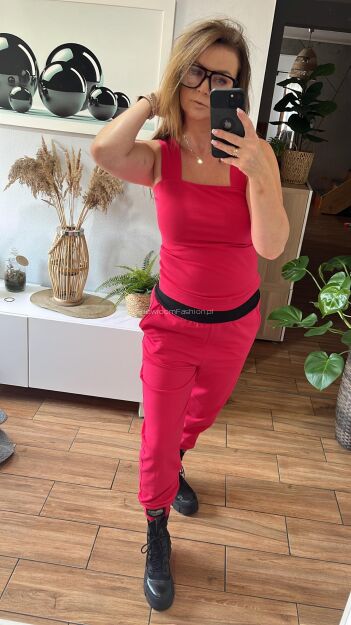 BY O LA LA...! BLUZKA TOP KARO MAGENTA