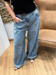 LADY DRAMA SPODNIE JEANSY WIDE LEG NIEBIESKIE - 2