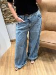 LADY DRAMA SPODNIE JEANSY WIDE LEG NIEBIESKIE - 4