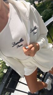 LA MILLA KOMPLET DRESOWY SPODENKI + BLUZA BIAŁY/GRANAT