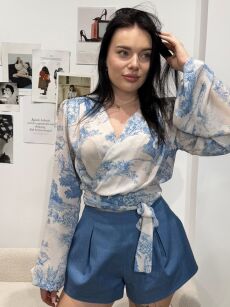 LA MILLA WIĄZANA BLUZKA KOSZULA DIOR NIEBIESKA