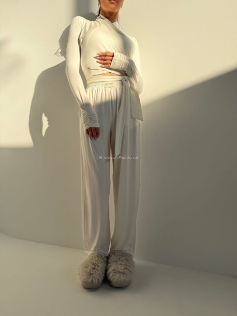 LAMANUEL SPODNIE NOISE ECRU