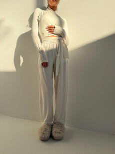 LAMANUEL SPODNIE NOISE ECRU