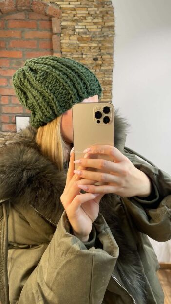 BY O LA LA...! CZAPKA ZIMOWA SMERFETKA SNOWFLAKE ZIELONA