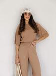 BY O LA LA...! KOMPLET DZIANINOWY SWETER + SPODNIE MAY KARMEL - 2