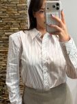 EMO ELEGANCKA KOSZULA MINI BOSS W PASY ŚMIETANA/BEŻ/CZEKOLADA - 3