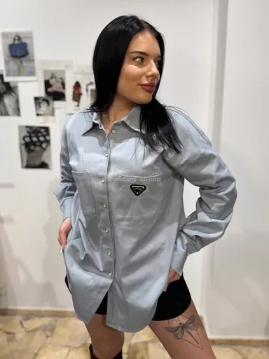 LA MILLA KOSZULA Z TRÓJKĄTNYM LOGO NIEBIESKA