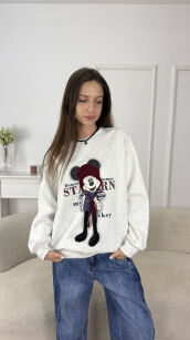 DRESOWA BLUZA MICKEY MOUSE W CZAPCE SZARA