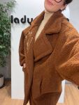 LADY DRAMA OVERSIZOWY PŁASZCZ KOŻUSZEK RUDY BRĄZ (WIEWIÓRKA) - 6