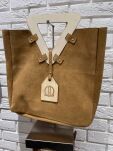 BY O LA LA !  TOREBKA SHOPPER Z DREWNIANĄ RĄCZKĄ CAMEL - 4