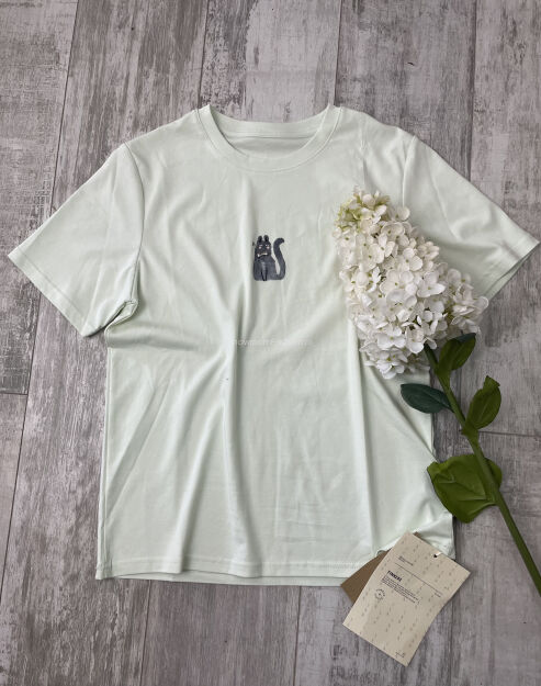 BLUZKA T-SHIRT SZARY KOT LIMONKA