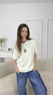 BLUZKA T-SHIRT SZARY KOT LIMONKA
