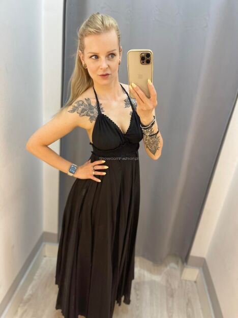 BY O LA LA! LEKKA SUKIENKA MAXI HELEN CZARNA