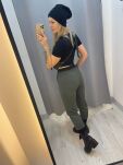 BY O LA LA ! SPODNIE DRESOWE SERDUSZKA KHAKI/CZARNE - 6