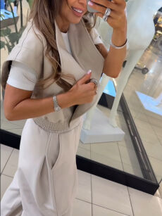 EMO KAMIZELKA Z ECO SKÓRY BEŻ