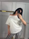LA MILLA BLUZKA T-SHIRT OVERSIZE Z KIESZONKĄ BIAŁA - 3