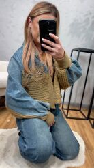 SWETER KURTKA HYBRYDOWA BOHO AMELIA CAMEL
