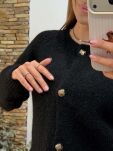 ROYAL CLUB SWETER KARDIGAN ALPAKA CZARNY - 3