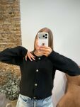ROYAL CLUB SWETER KARDIGAN ALPAKA CZARNY - 5