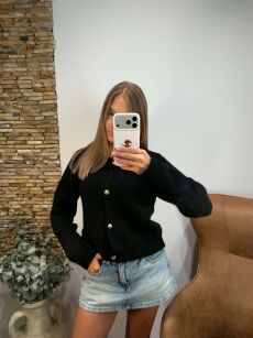 ROYAL CLUB SWETER KARDIGAN ALPAKA CZARNY