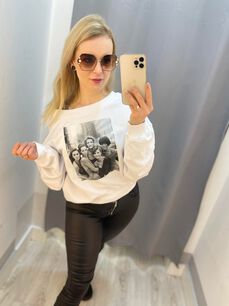BY O LA LA! DRESOWA BLUZA FOTO BIAŁA I