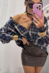 LA MILLA KOSZULA FLANELA W KRATĘ GRANAT/BIEL/BRĄZ