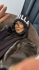 LA MILLA PRĄŻKOWANY SZAL LOGO CZEKOLADA